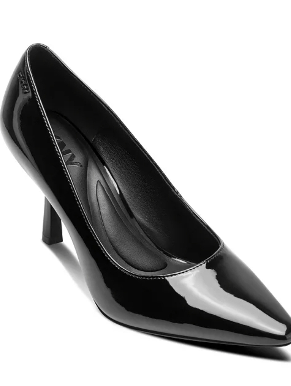 DKNY Black Patent Pointed Toe Pumps